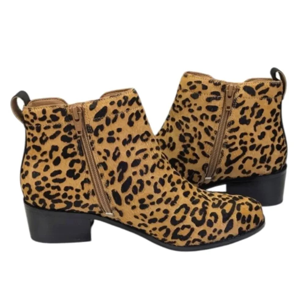 Vionic Clara Leopard Ankle Boots EUC $170 Size 7     S3764